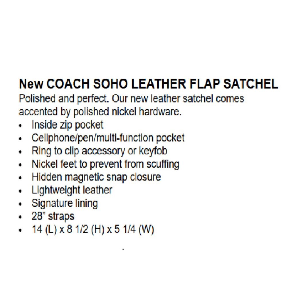 COACH Vintage Soho Flap Satchel /Shoulderbag in ivory - Picture 11 of 11